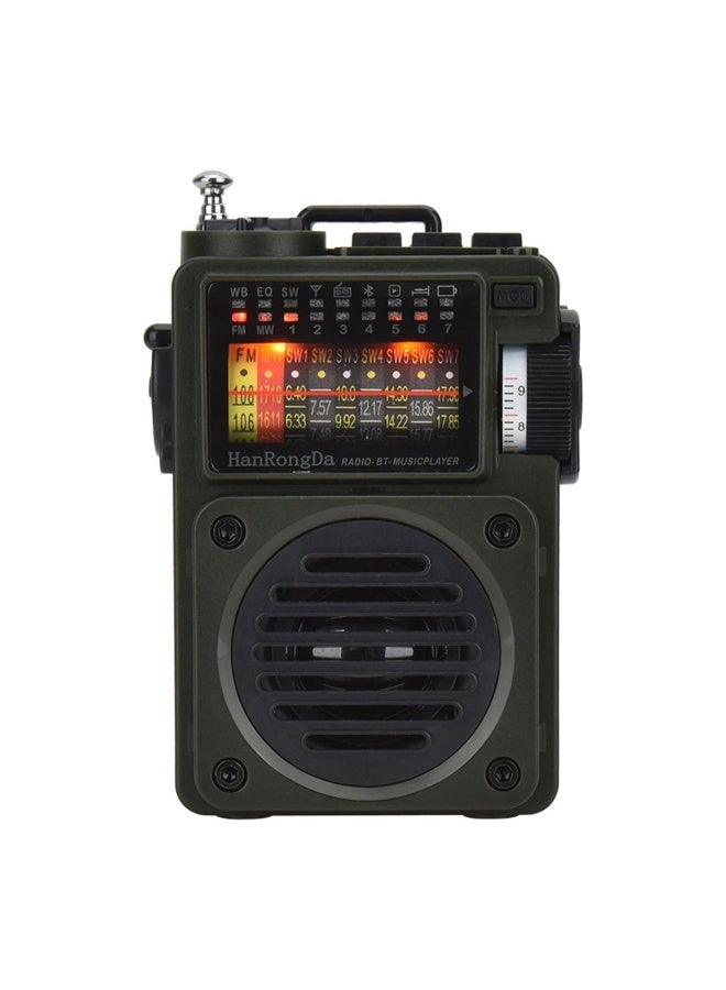 هان رونغدا جهاز استقبال إشارات متنقل لراديو AM FM ومشغل موسيقى HanRongDa Hrd-700، أسود - Image 1
