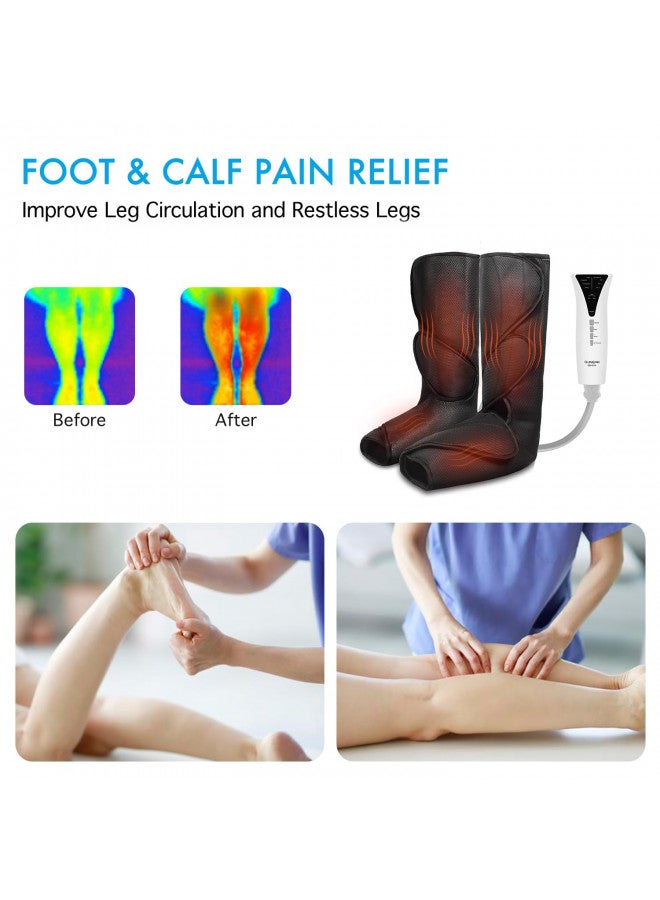 QUINEAR QUINEAR Leg Massager with Heat and Compression, Sequential Compression Device for Legs, Heated Compression Boots Feet Calf Massage Machine Foot and Leg Pumps Massager for Circulation and Pain Relief  - Image 3