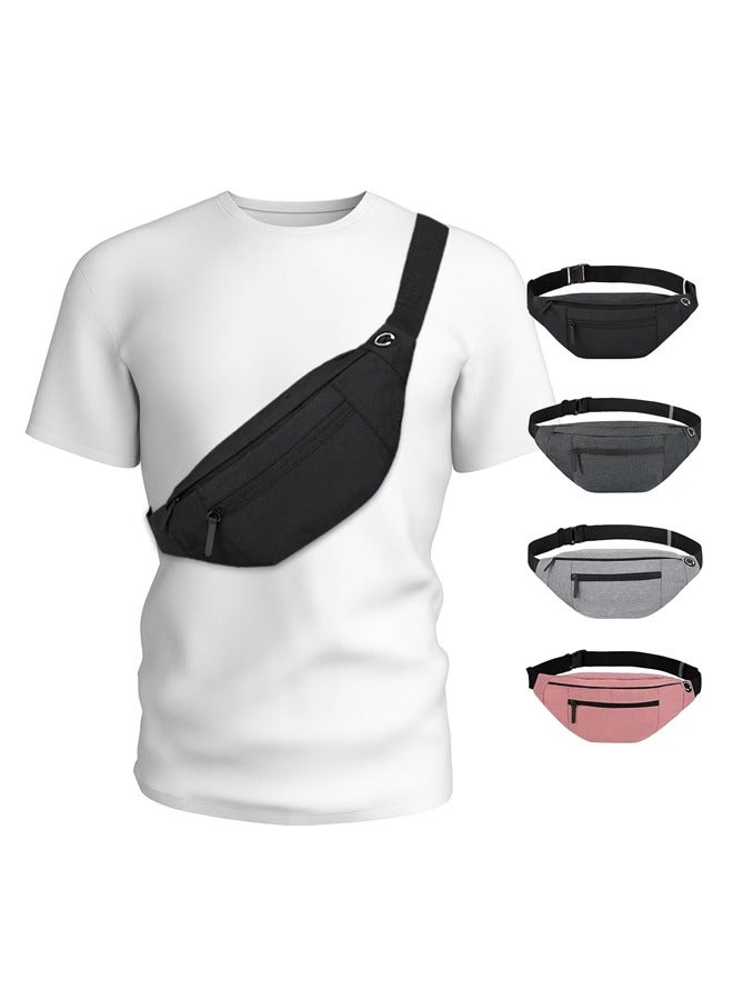 Large Crossbody Fanny Pack Waist Bag,4 Zip Pockets Running Hiking Trips Exercise Dog Walks Outdoor Sports Fishing Fanny Pack Bag - Image 1
