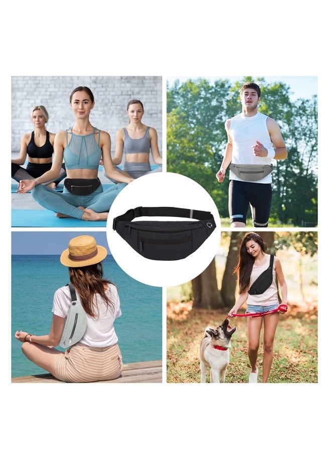 Large Crossbody Fanny Pack Waist Bag,4 Zip Pockets Running Hiking Trips Exercise Dog Walks Outdoor Sports Fishing Fanny Pack Bag - Image 5