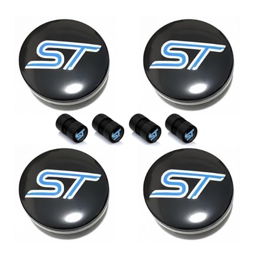 JULOPO 4PCS Car Wheel Center Cap 54mm Compatible with st line Wheel Center Covers Black Blue - Image 1