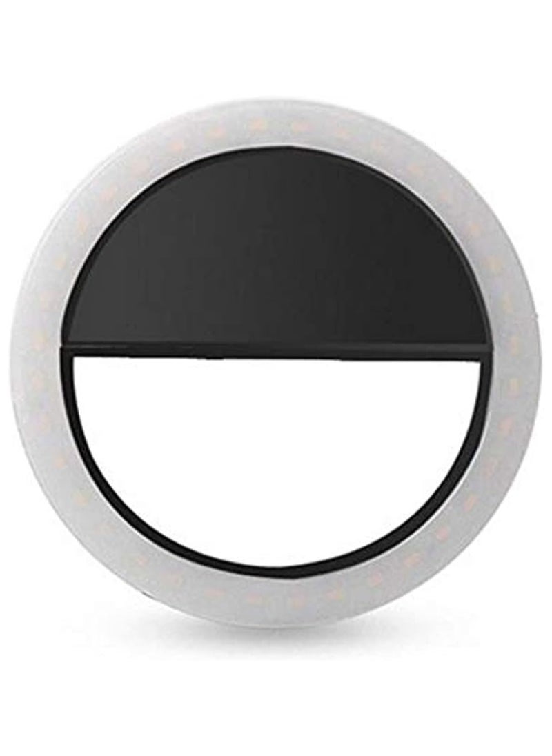Generic Portable Selfie Ring Light for Mobile Phone, LED Flash Fill Light, Camera Selfie Lamp – Black  - Image 1