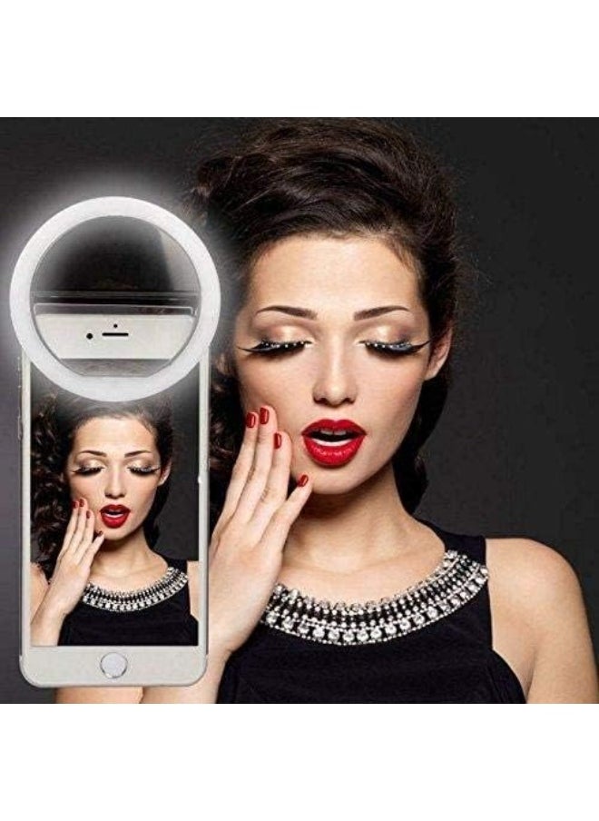 Generic Portable Selfie Ring Light for Mobile Phone, LED Flash Fill Light, Camera Selfie Lamp – Black  - Image 2