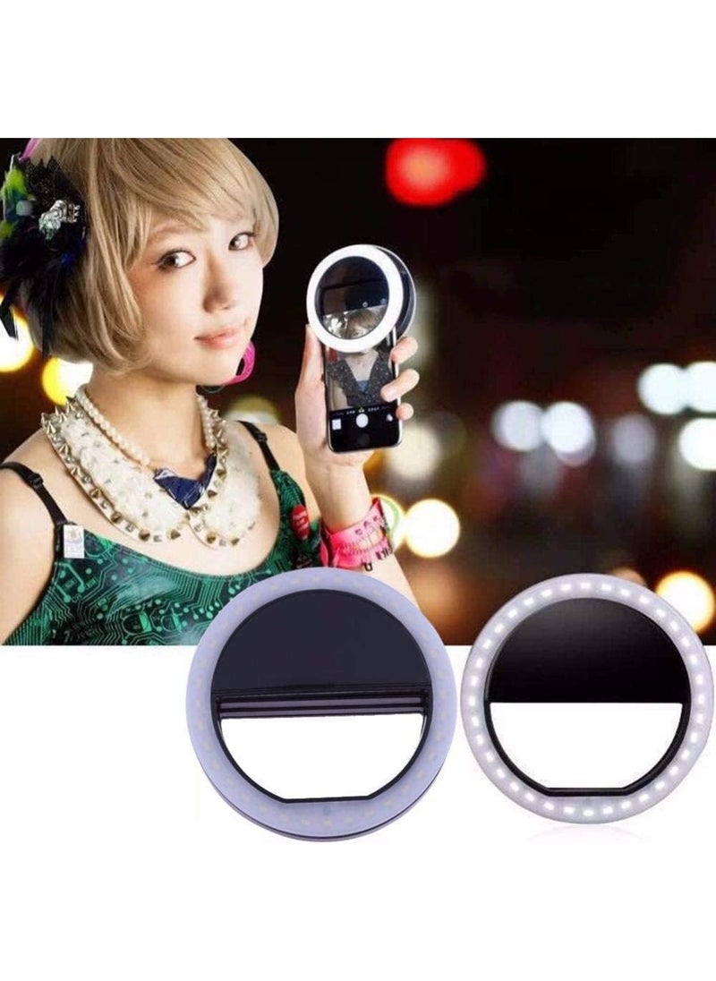 Generic Portable Selfie Ring Light for Mobile Phone, LED Flash Fill Light, Camera Selfie Lamp – Black  - Image 3