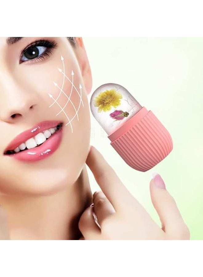 Pink Reusable Face Ice Roller for Glowing Skin and Puffy Eyes - Image 2