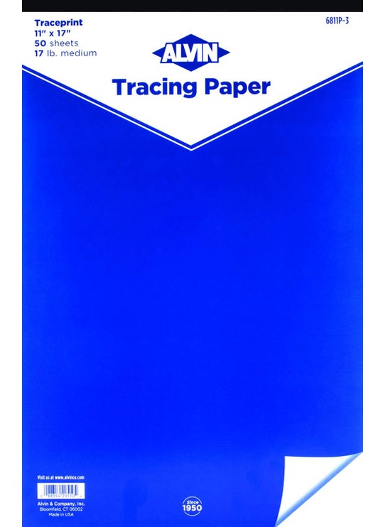 Alvin Tracing Paper 50Sheet Pad 11 x 17 6811P3