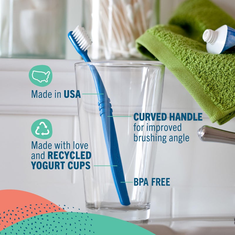Preserve Eco Friendly Adult Toothbrushes, Made in The USA from Recycled Plastic, Lightweight Package, Ultra Soft Bristle BPA Free Tooth Brush, Colors Vary, 6 Pack - Image 2