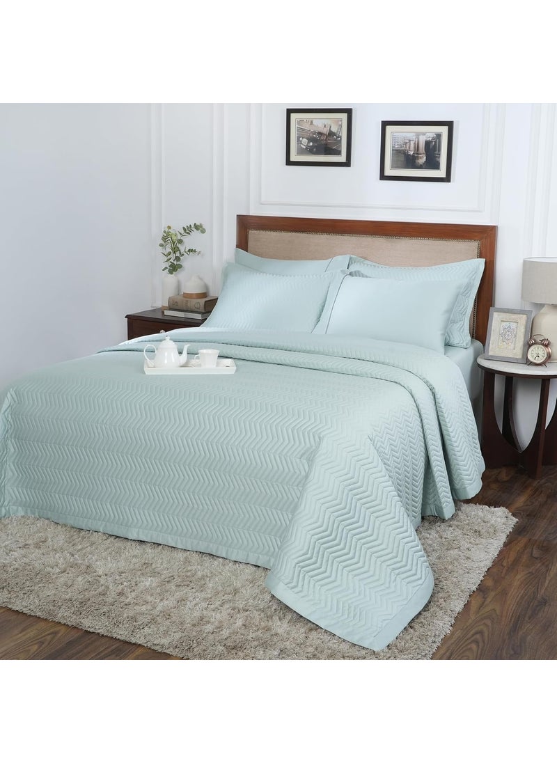 maspar maspar Colorart Penelope Misty Aqua Quilted Double Quilt  - Image 1