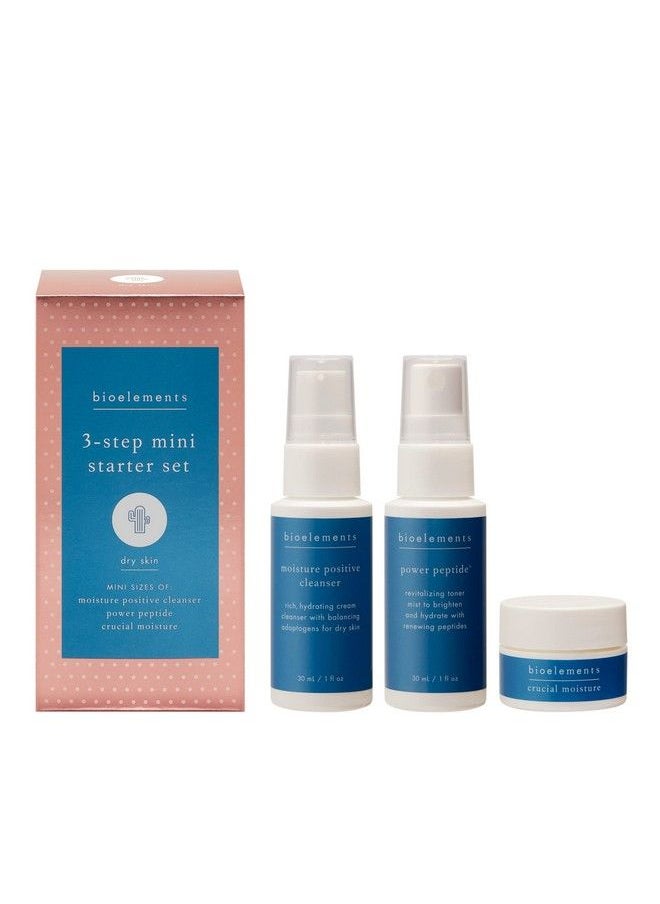Bioelements 3Step Mini Starter Set: Dry Skin Includes Moisture Positive Cleanser Power Peptide Toner & Crucial Moisture Moisturizer Vegan Gluten Free Never Tested On Animals  - Image 2