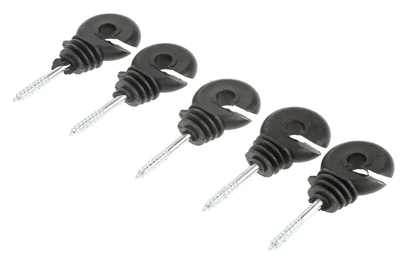 Electric Fence Insulators 50 Pcs Black Electric Fence Insulator Screw-in Ring Post - Image 2
