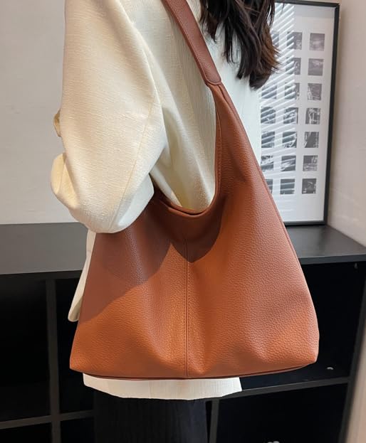 Caistre Slouchy Hobo Bags for Women Retro Vegan Leather Purse Luxury Designer Shoulder Bag Fashion Shopping Tote Bag 2pcs - Image 3