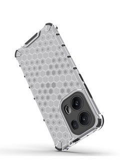 Generic Case For Oppo Reno 13 Pro 5G  , - Heavy Duty Brushed Protective Shockproof Ultra Premium Quality Cover - Slip-Resistant - Black Edges Transparent Beehive Back  - Image 4