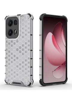 Generic Case For Oppo Reno 13 Pro 5G  , - Heavy Duty Brushed Protective Shockproof Ultra Premium Quality Cover - Slip-Resistant - Black Edges Transparent Beehive Back  - Image 1