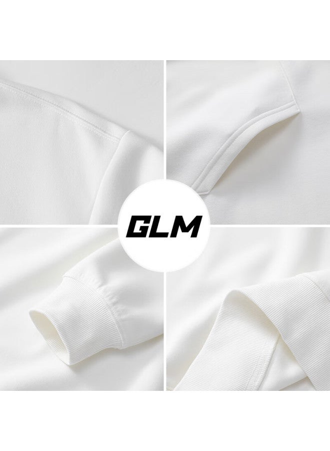 Glm Men's Sweatshirt Autumn Trendy Crewneck Loose Fit Sports Casual Youth Basic Shirt Light Gray L - Image 5