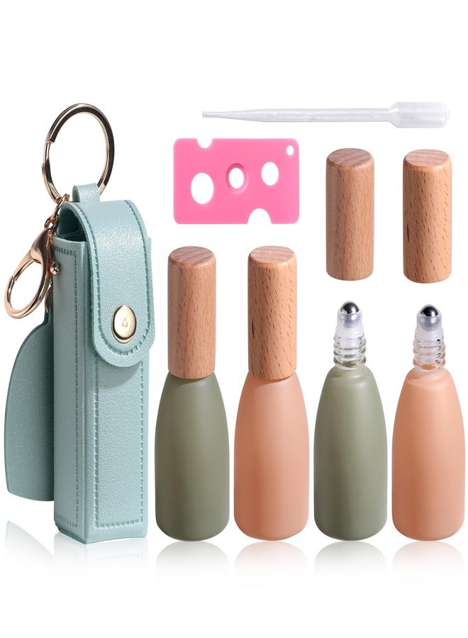 JPNK Essential Oils Roll-on Bottles with Stainless Steel Roller Balls for Aromatherapy and Perfumes with Portable Small Bag Pack of 4 - Image 1