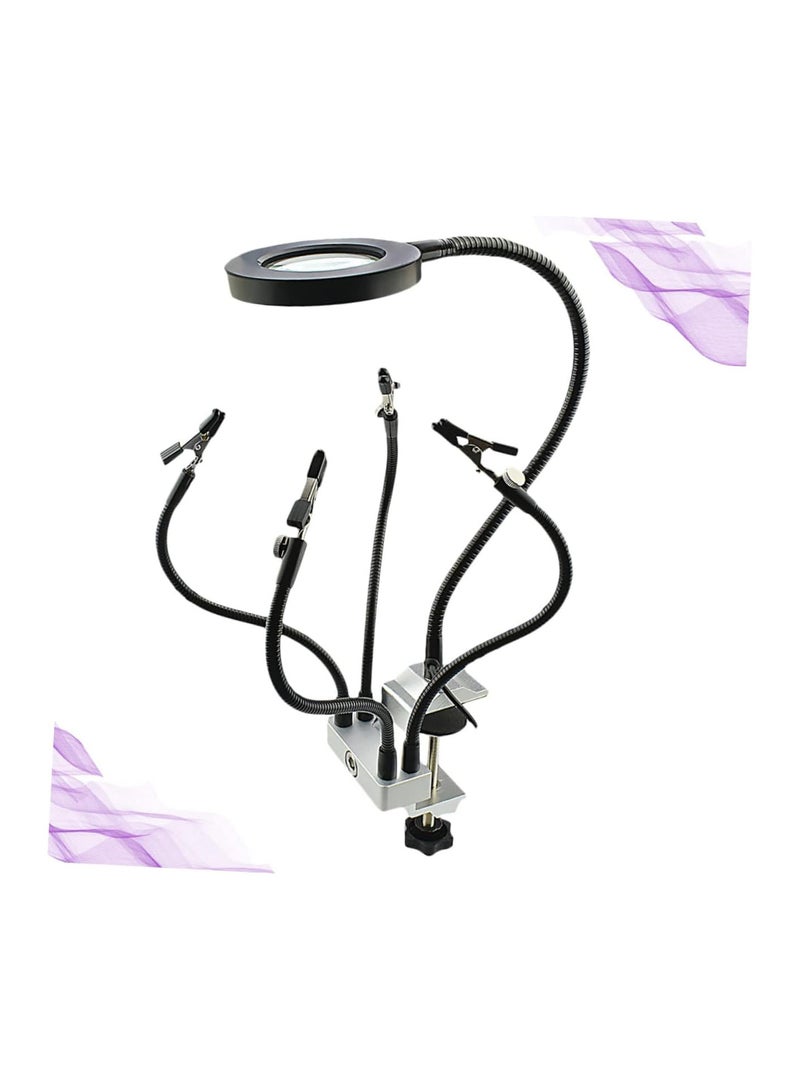 LED Desk Lamp Hobbies Repairing Magnifier Workbench Lamp Magnifying Glass Table Lamp Magnifying Glass Light Welding Light Black Desktop Light Stand LED Magnifier Lamp Table Lamp