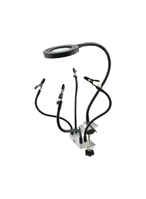 LED Desk Lamp Hobbies Repairing Magnifier Workbench Lamp Magnifying Glass Table Lamp Magnifying Glass Light Welding Light Black Desktop Light Stand LED Magnifier Lamp Table Lamp