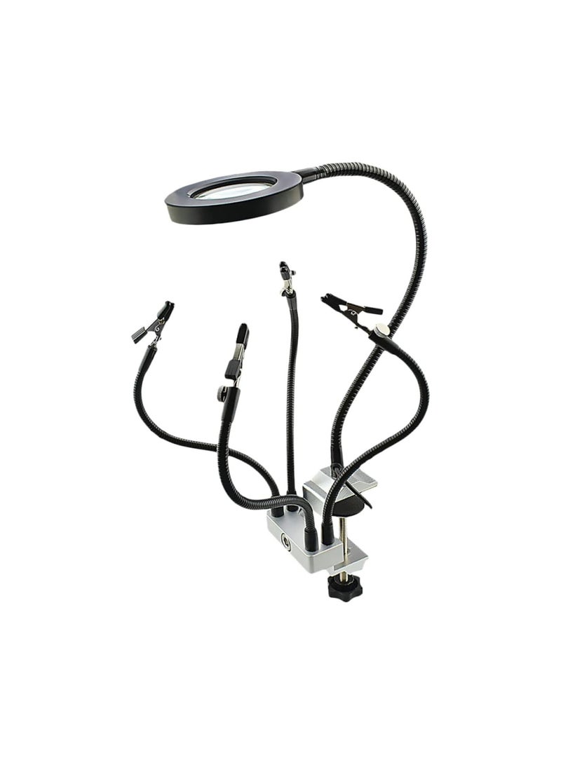 LED Desk Lamp Hobbies Repairing Magnifier Workbench Lamp Magnifying Glass Table Lamp Magnifying Glass Light Welding Light Black Desktop Light Stand LED Magnifier Lamp Table Lamp