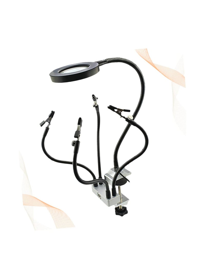 LED Desk Lamp Hobbies Repairing Magnifier Workbench Lamp Magnifying Glass Table Lamp Magnifying Glass Light Welding Light Black Desktop Light Stand LED Magnifier Lamp Table Lamp