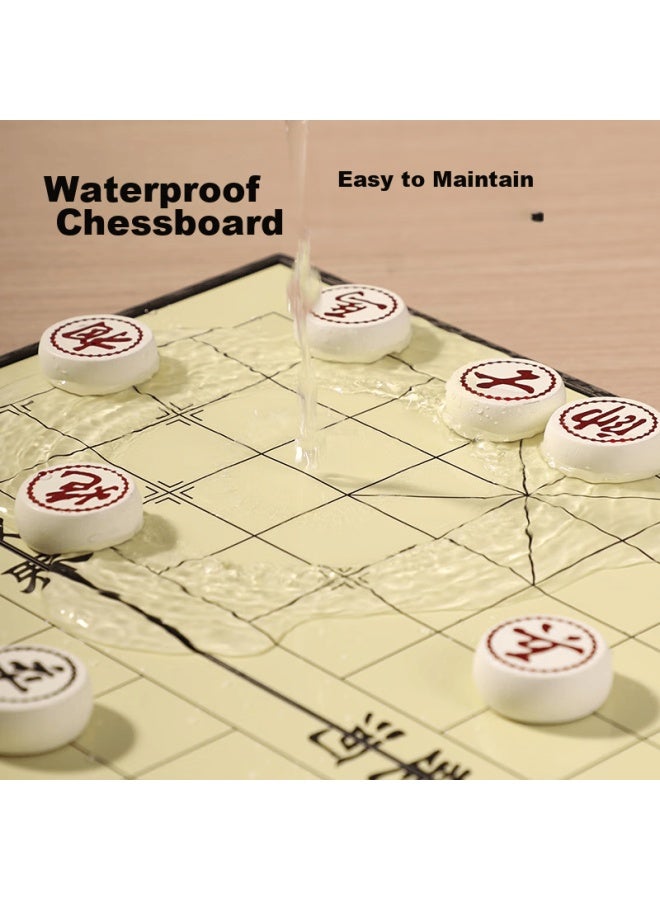 Deli Magnetic Chinese Chess Set With Eco-friendly Lotus Wood, Gold Foil, Educational Board Game For Students And Children, Portable Folding Camping Table Game - Image 3