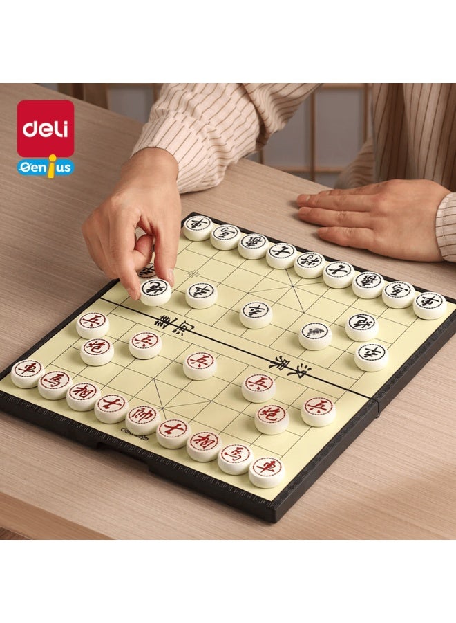 Deli Magnetic Chinese Chess Set With Eco-friendly Lotus Wood, Gold Foil, Educational Board Game For Students And Children, Portable Folding Camping Table Game - Image 4