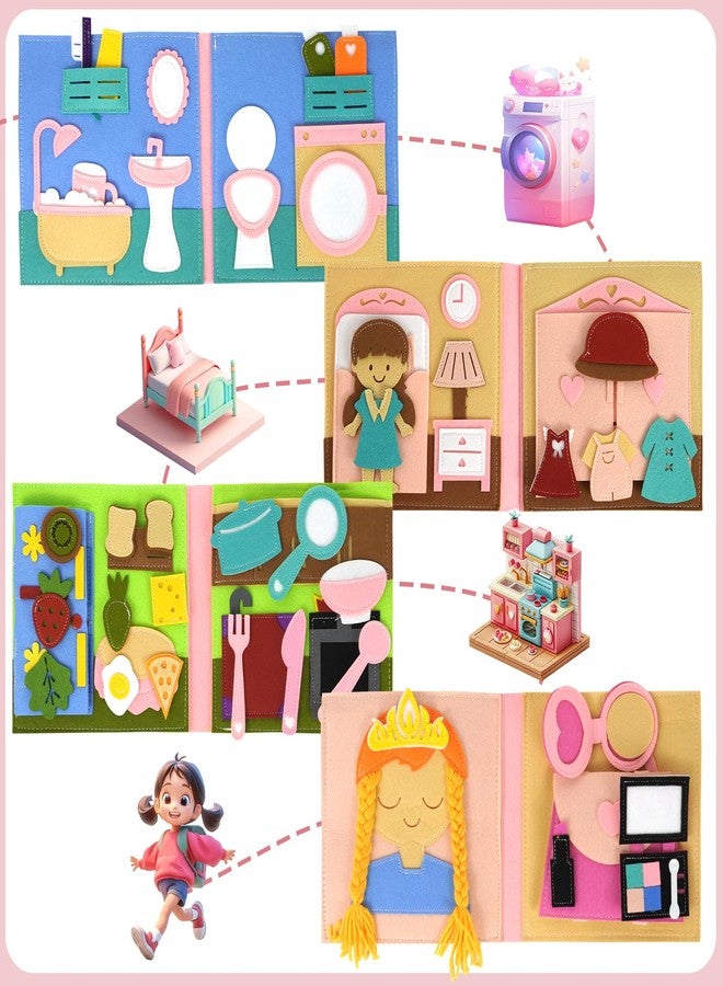 AIXMEET Toddler Busy Board, Sensory Busy Board for Toddlers 3456 Year Old, Montessori Felt Quite Book Preschool Early Learning Educational Travel Toys Autism Sensory Cloth Book - Image 3