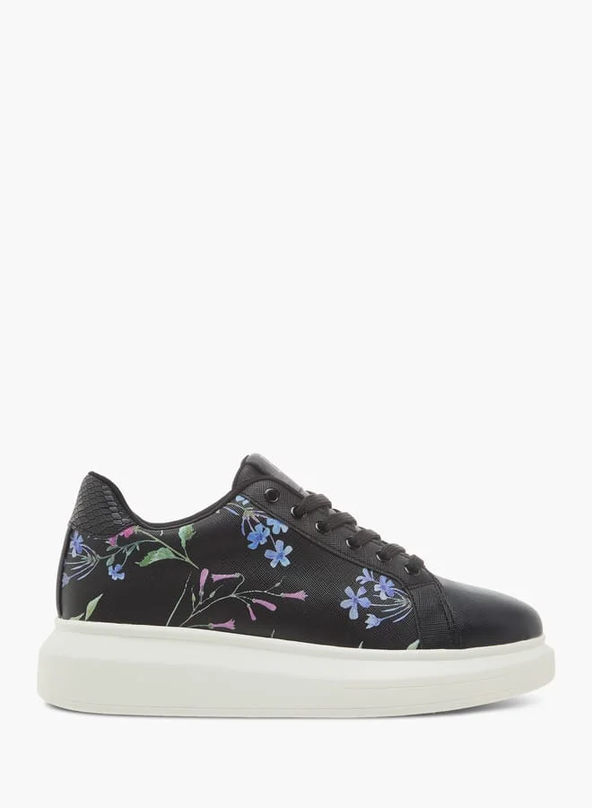 Flora Bella By Shoexpress Women Floral Print Shoes with Lace-Up Closure