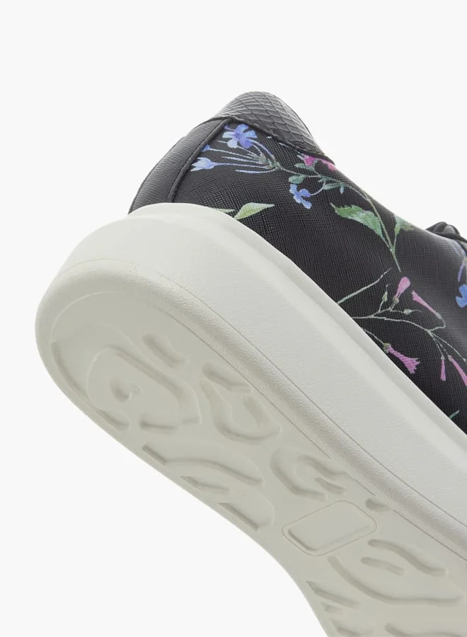 Flora Bella By Shoexpress Women Floral Print Shoes with Lace-Up Closure