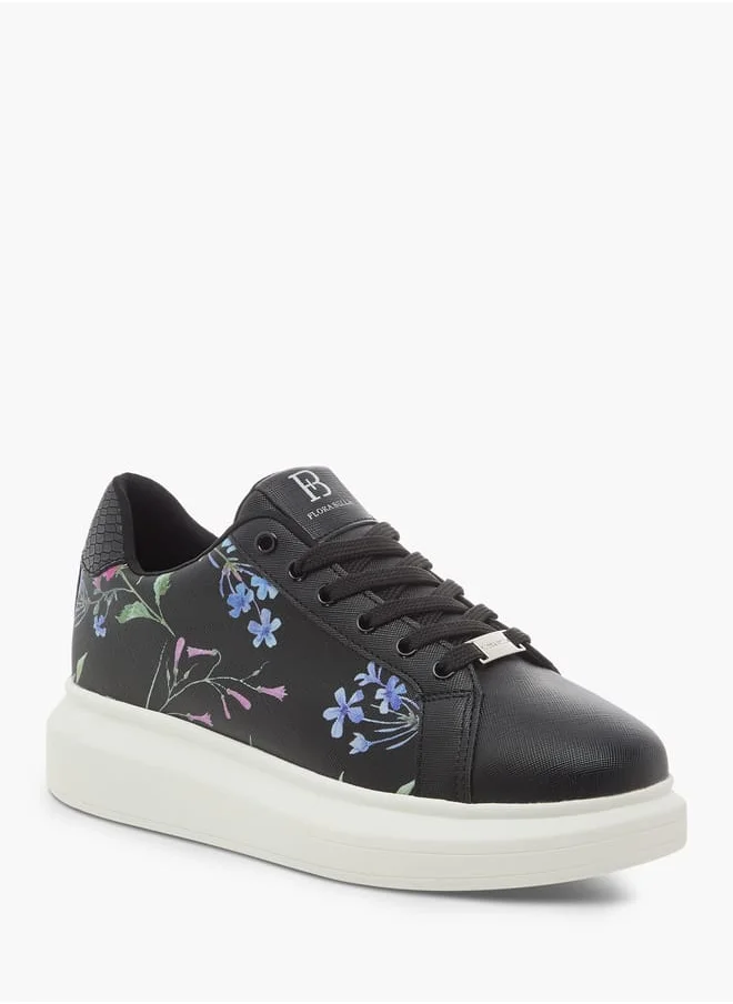 Flora Bella By Shoexpress Women Floral Print Shoes with Lace-Up Closure