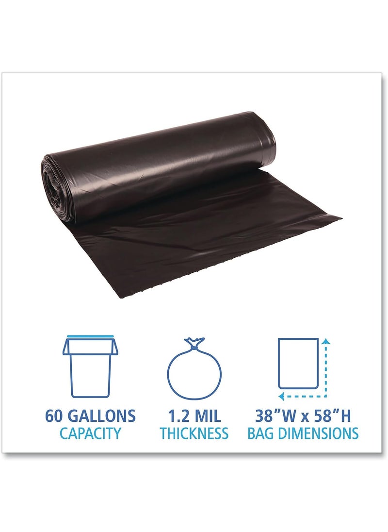 boardwalk Boardwalk 519 SHGrade Repro Can Liners 38x58 60gal 12mil Black 10 BagRoll 10 RollCT  - Image 2