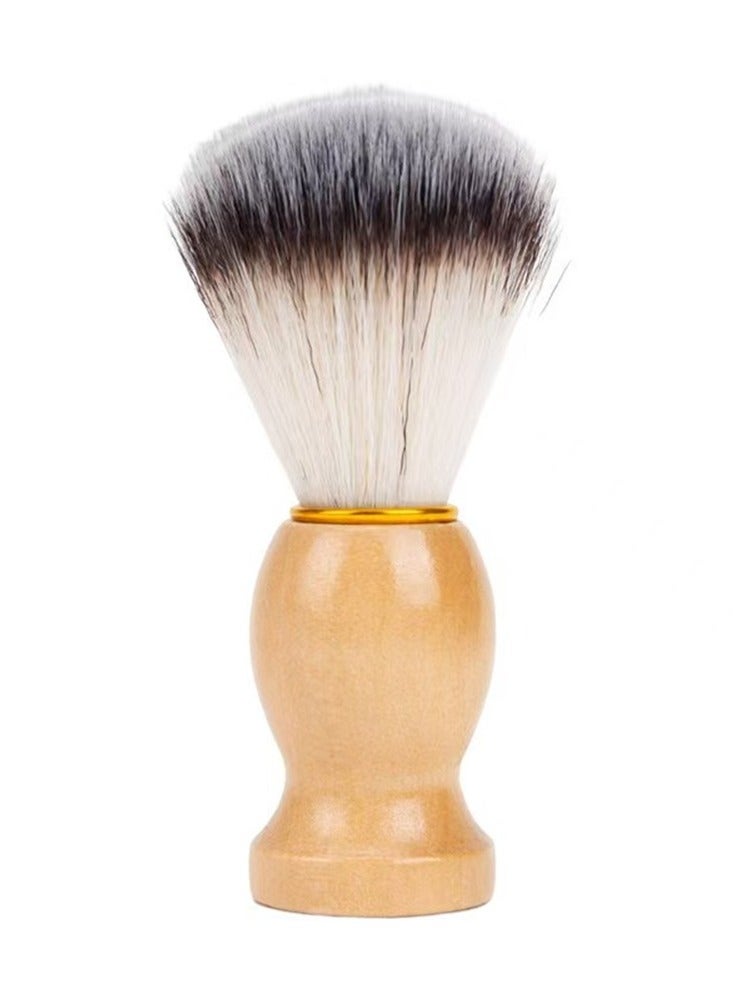1Pc Soft Bristle Hair Brush Cleaning Brush Men's Shaving Foam Brush Wooden Handle Beard Brush Care Brush Hair Styling Tool - Image 2