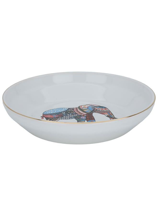 السيف  طبق تقديم بورسلين دائري عميق 18 سم، أبيض - Image 1