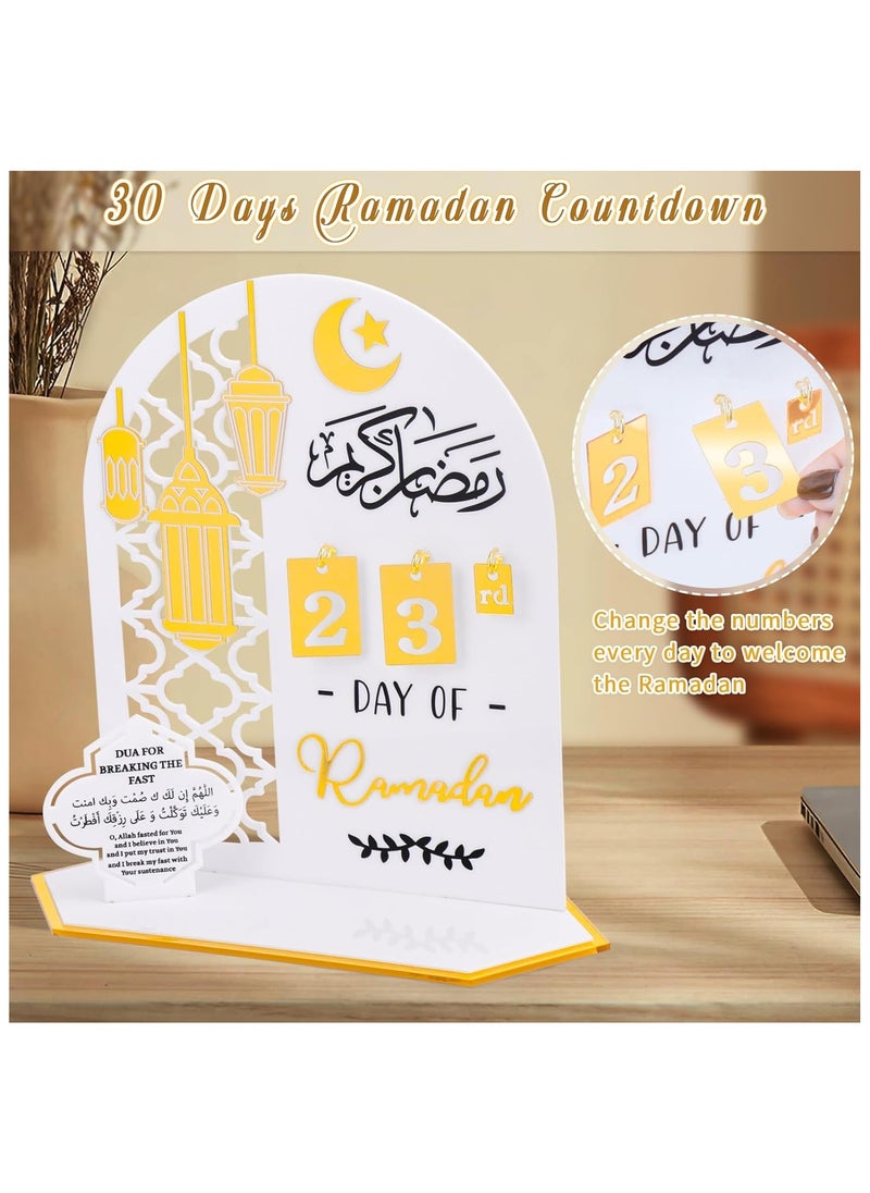 Eworld Ramadan Wooden Advent Calendar, Elegant Countdown Decoration with Acrylic Craft Ornaments for Home, Eid Celebrations, and Kids' Gifts, Featuring a 30-Day Countdown  - Image 4