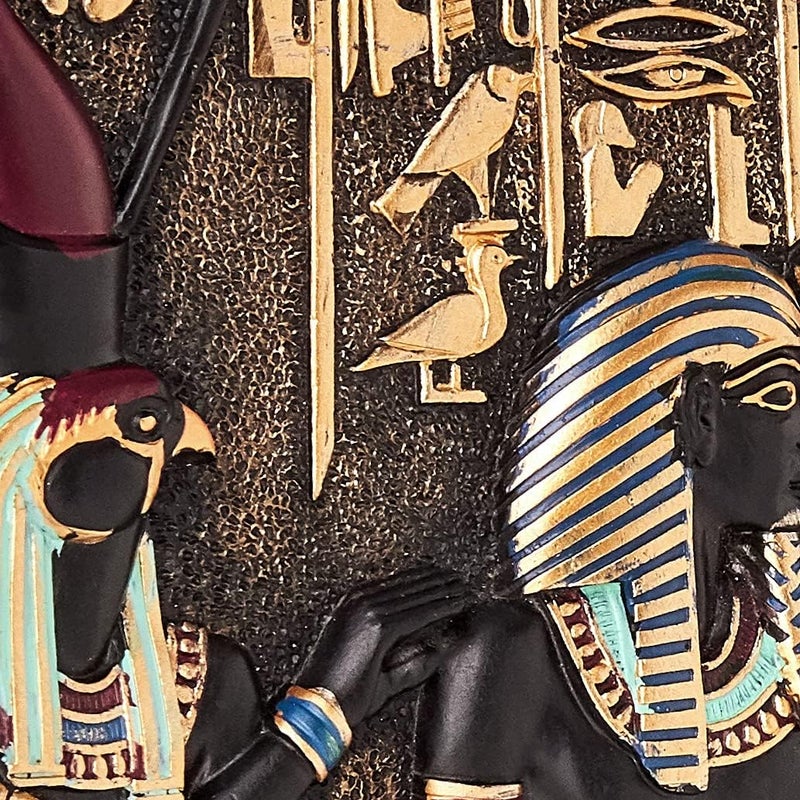 Design Toscano Rameses I Between Horus and Anubis Wall Frieze in Faux Ebony and Gold, 11 Inch - Image 5