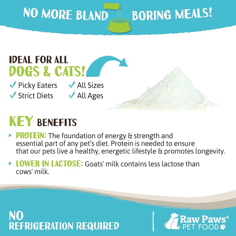 Raw Paws Boost Pet Food Topper Whole Goat Milk Powder, 3.1-oz - Made in USA, Dog Food Toppers for Dry Food - Cat Food Toppers, Dog Food Topper Powder, Dog Food Flavor Topper, Goat Milk Gravy for Cats - Image 4