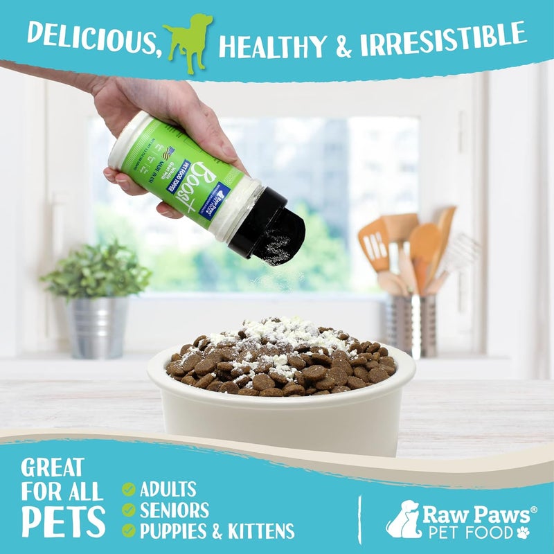 Raw Paws Boost Pet Food Topper Whole Goat Milk Powder, 3.1-oz - Made in USA, Dog Food Toppers for Dry Food - Cat Food Toppers, Dog Food Topper Powder, Dog Food Flavor Topper, Goat Milk Gravy for Cats - Image 2