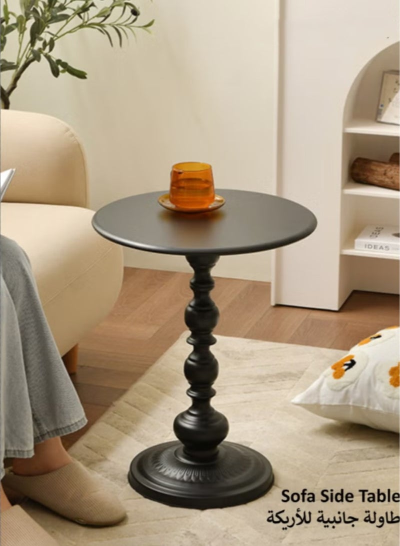 ديدا كوسموس طاولة جانبية للأريكة، طاولة قهوة، طاولة صغيرة ركنية نوردية، طاولة نهاية لشرب الشاي لغرفة المعيشة، الخارجية، غرفة النوم، باللون الأسود - Image 1