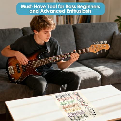 Enjoyard Bass Learning Kit: 3 Fretboard Stickers & 1pc 30cm*20cm*1mm PVC Chord Interval Card - Home Practice & Lesson Must-Have for Beginner Bassists & Hobby Players - Image 5