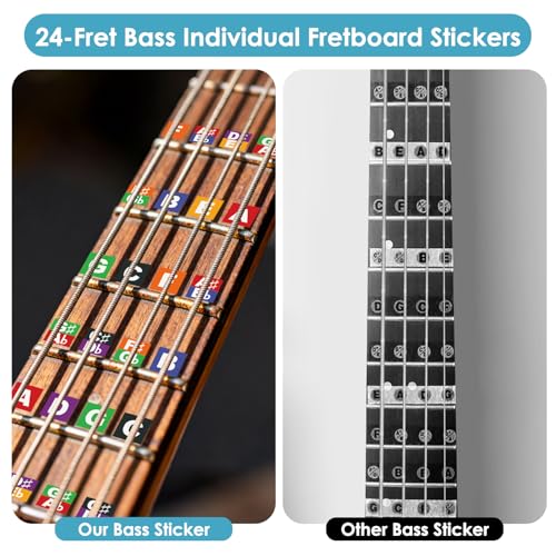 Enjoyard Bass Learning Kit: 3 Fretboard Stickers & 1pc 30cm*20cm*1mm PVC Chord Interval Card - Home Practice & Lesson Must-Have for Beginner Bassists & Hobby Players - Image 3