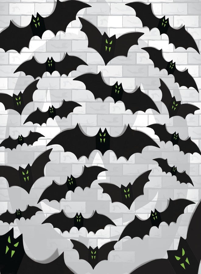 BASHOUT 100 Piece 3D Halloween Bat Wall Decor|Glow in The Dark Eye Bats for Home Classroom Office| Decorative Scary Bats with Fangs 4 Sizes|Halloween Party Bat Décor Indoor Outdoor| by Bashout - Image 1
