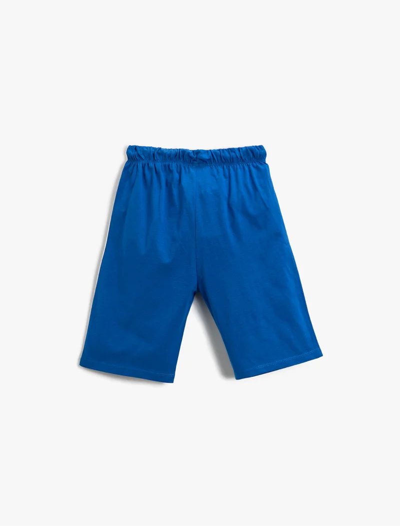 كوتون Boy's Blue Athletic Shorts with White Side Stripes – Comfortable Sportswear