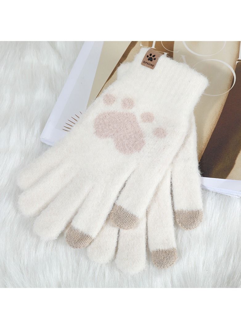 Women's Warm Plush Windproof And Cold Proof Lovely Gloves