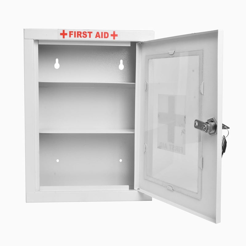 Planet Metal Emergency First Aid BoxWall Mount Medicine Box for HomeSchoolOffice with LockMulti Compartment Medical BoxMedicine Organizer Box Big Size 32X28X8 Cm White Rectangular - Image 3