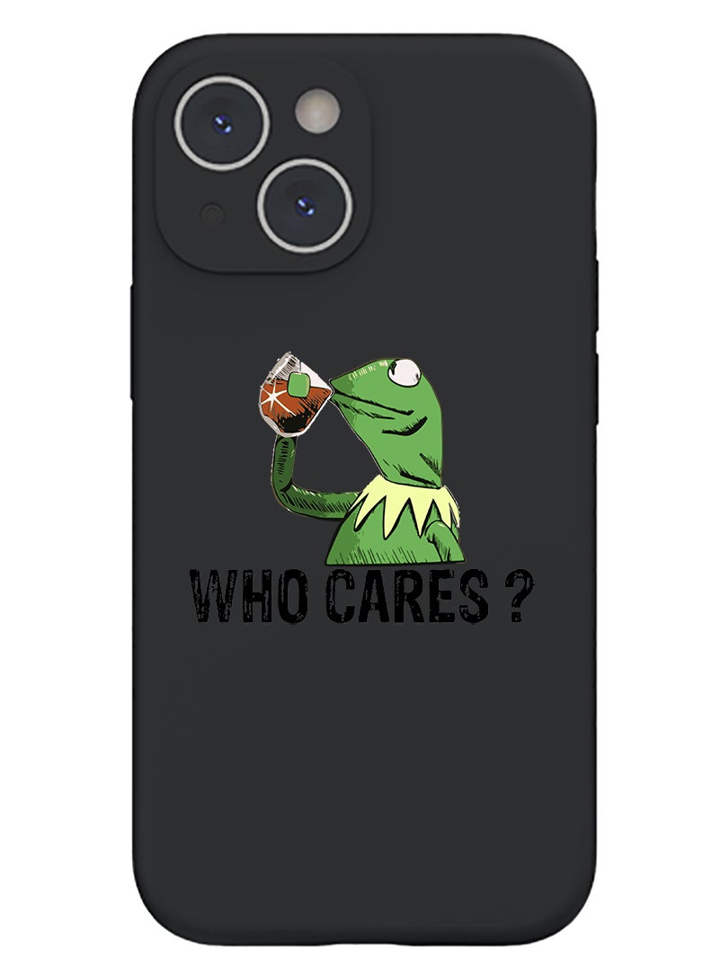 Theodor Protective Slim Fit Case Liquid Silicone Cover with Full Body Protection Anti-Scratch Shockproof Case For iPhone 15 Black  - Women W - Image 1