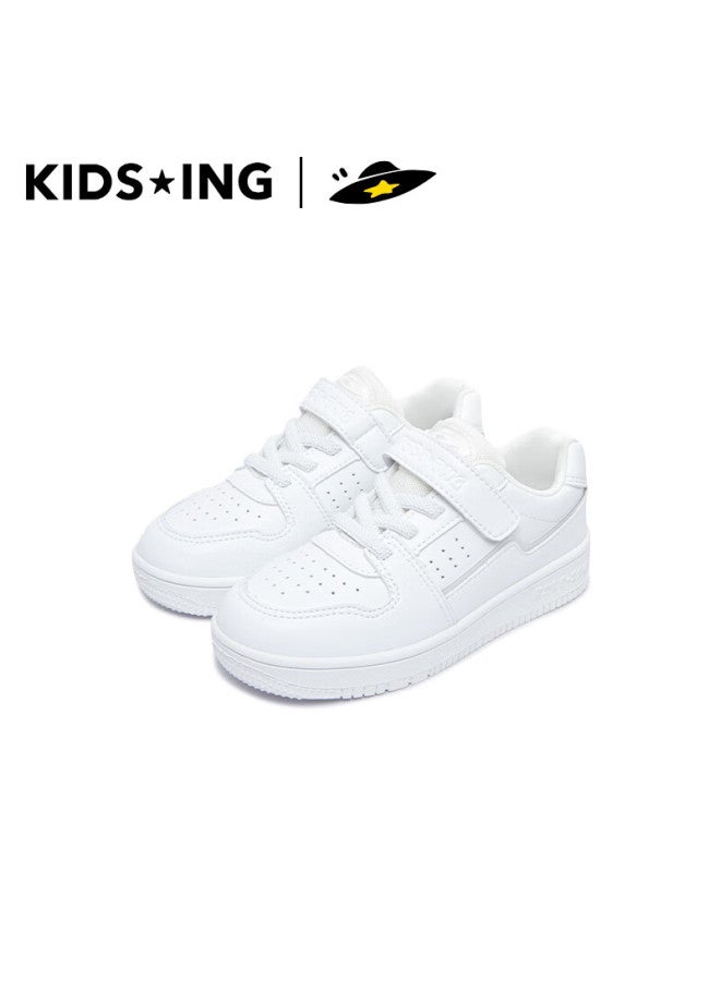 Kids.ing Kids' Casual Sports Shoes Spring Autumn Campus White Shoes Boys Girls Running Shoes White Size 26 - Image 4
