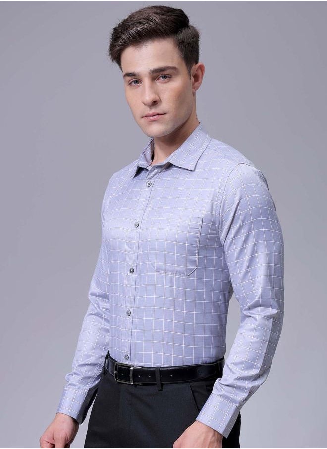 The Indian Garage Co Men Slim Fit Striped Full Sleeves Cutaway Collar Formal Shirt  - Image 3