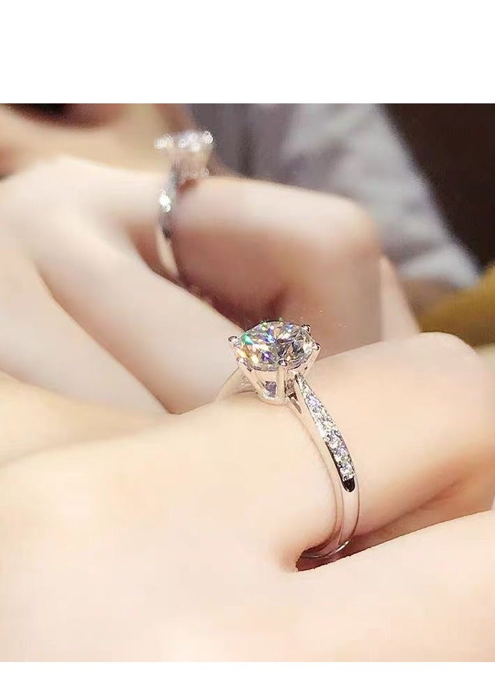 ممتاز الحب التعهد 2 قيراط مويسانيت الكلاسيكي الذهب الأبيض المفتوح خاتم الزفاف - Image 5