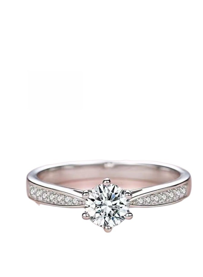 ممتاز الحب التعهد 2 قيراط مويسانيت الكلاسيكي الذهب الأبيض المفتوح خاتم الزفاف - Image 2