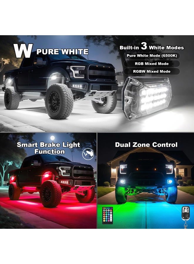 TDE Explorer.Lighting 16 Pods Full Angle RGBW LED Rock Lights for Trucks Pickup Offroad Golf Cart SUV UTV, 12V Waterproof Multicolor Underglow Lights with APP/RF Remote Control Sync Music Mode Neon Underbody Kit - Image 3