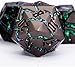 Maywin Cracked Rune Metal Dice Set for DND RPG Dark Fantasy Fractured Design Premium Heavy Metal Polyhedral Dice with Deep Engraved Numbers 7Piece Set Green Mystic Vein - Image 4